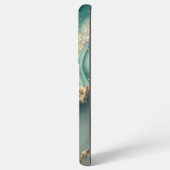 Green marble chic gold glitter monogram samsung galaxy hülle (Linke Seite)