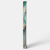 Green marble chic gold glitter monogram samsung galaxy hülle (Linke Seite)