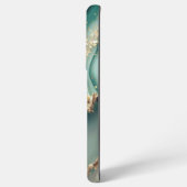 Green marble chic gold glitter monogram samsung galaxy hülle (Rückseite (Horizontal))