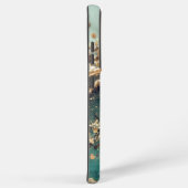 Green marble chic gold glitter monogram samsung galaxy hülle (Rechte Seite)