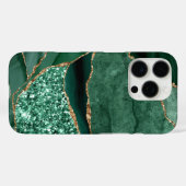 Green Marble Geode Gold Glitzer Agate Case-Mate iPhone Hülle (Rückseite (Horizontal))
