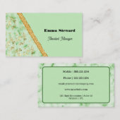 Green Marble Glam Gold & Glitter Visitenkarte (Vorne/Hinten)