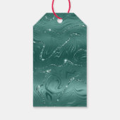 Green Marble Gold Glitzer Weihnachtsbaum Geschenkanhänger (Rückseite)