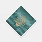 Green Marble Gold Glitzer Weihnachtsbaum Serviette (Ecke)