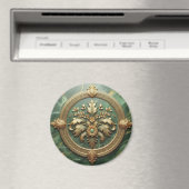 Green Marble Gold Trim Magnet (In Situ (Geschirrspüler))