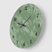 Green Marble Look Black Numbers Große Wanduhr (Winkel)