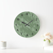Green Marble Look Black Numbers Große Wanduhr (Zuhause)