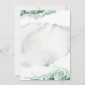 Green Marble Ombre Gold Frame Wedding Einladung (Rückseite)