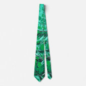 Green Marbling Texture Neck Tie Krawatte (Vorderseite)