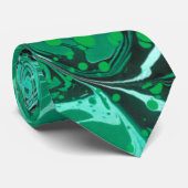 Green Marbling Texture Neck Tie Krawatte (Gerollt)