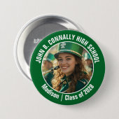 Green Marching Band Foto High School Spirit Button (Vorne & Hinten)
