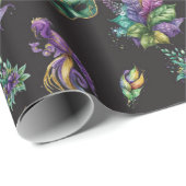 Green Mardi Gras Mask Geschenkpapier (Rolleneckpunkt)