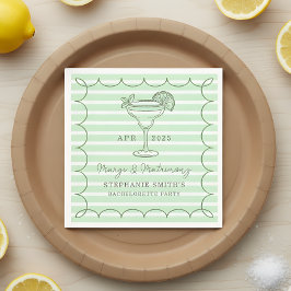 Green Margs and Matrimony Bachelorette Party Serviette