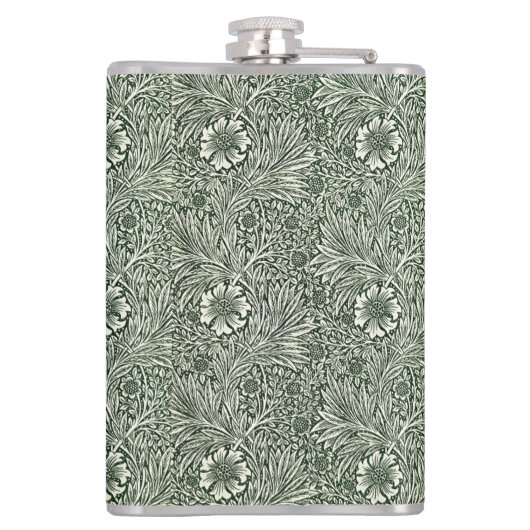 Green Marigold Elegance - Blumen Flachmann (Rückseite)