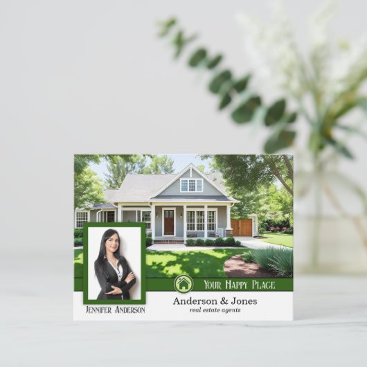 Green Marketing Real Anwesen Postkarte (Stehend Vorderseite)