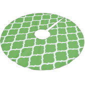 Green marokkanisches Quatrefoil Polyester Weihnachtsbaumdecke (Schrägansicht)