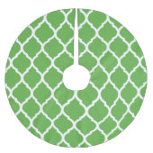 Green marokkanisches Quatrefoil Polyester Weihnachtsbaumdecke (Vorderseite)