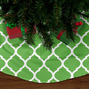 Green marokkanisches Quatrefoil Polyester Weihnachtsbaumdecke