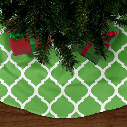 Green marokkanisches Quatrefoil Polyester Weihnachtsbaumdecke