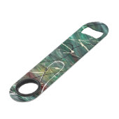 Green Maroon White Stainless Steel Flaschenöffner (Rückseite Schrägansicht)