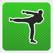 Green Martial Arts Quadratischer Aufkleber (Vorderseite)