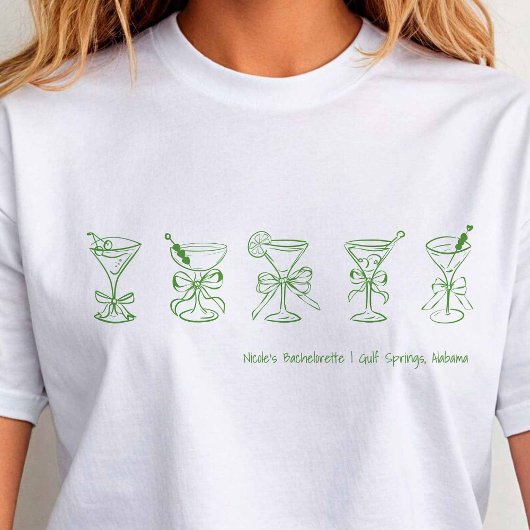 Green Martini Bachelorette Cover Up oder Sleep T-Shirt