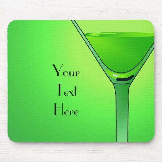 Green Martini Cocktail Mousepad (Vorne)