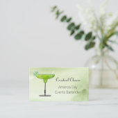 Green Martini Glass with Fruit Business Card Visitenkarte (Stehend Vorderseite)