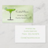 Green Martini Glass with Fruit Business Card Visitenkarte (Vorne/Hinten)