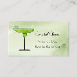 Green Martini Glass with Fruit Business Card Visitenkarte