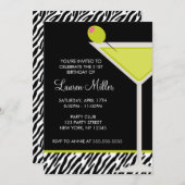 Green Martini und Zebra Muster Einladung (Vorne/Hinten)
