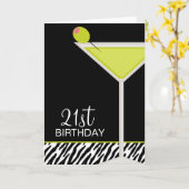 Green Martini und Zebra Muster Karte (Gelbe Blume)