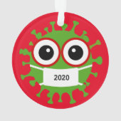 Green Masked Coronavirus 2020 Acrylschmuck Ornament (Rückseite)