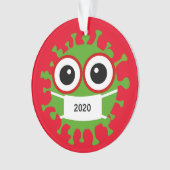 Green Masked Coronavirus 2020 Acrylschmuck Ornament (Vorderseite)