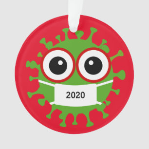 Green Masked Coronavirus 2020 Acrylschmuck Ornament