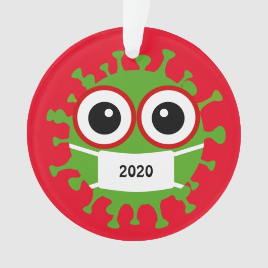 Green Masked Coronavirus 2020 Acrylschmuck Ornament (Vorderseite)