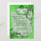 Green Masquerade Ball Maske Kostüm Halloween Teil Einladung (Vorne/Hinten)