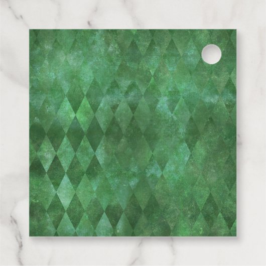 Green Masquerade Corset and Harlequin Pattern Geschenkanhänger (Rückseite)