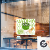 Green Matcha with Milk and Vanilla Promotional Fensteraufkleber (Café-Fenster)