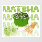 Green Matcha with Milk and Vanilla Promotional Fensteraufkleber (Blatt)