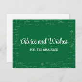 Green Math Graduation Party Advice for Graduate Begleitkarte (Vorne/Hinten)