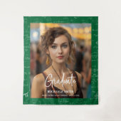 Green Math Handwritten Script Photo Graduation Wandteppich (Vorderseite)