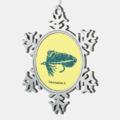 Green Matuka Streamer, Fliegenbinden, Fliegenfisch Schneeflocken Zinn-Ornament (Rechts)
