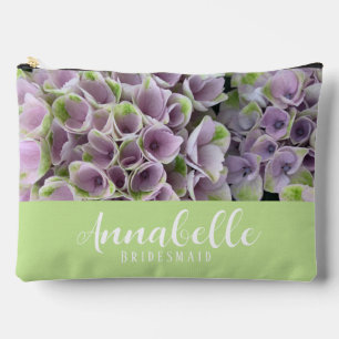 Green & Mauve Hydrangea Blumenzubehör Pouch Zubehörtasche