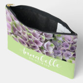 Green & Mauve Hydrangea Blumenzubehör Pouch Zubehörtasche (Offen)