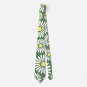 Green Meadow Daisy Floral Country Pattern Krawatte (Vorderseite)