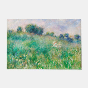 Green Meadow von Renoir Impressionist Painting Fußmatte