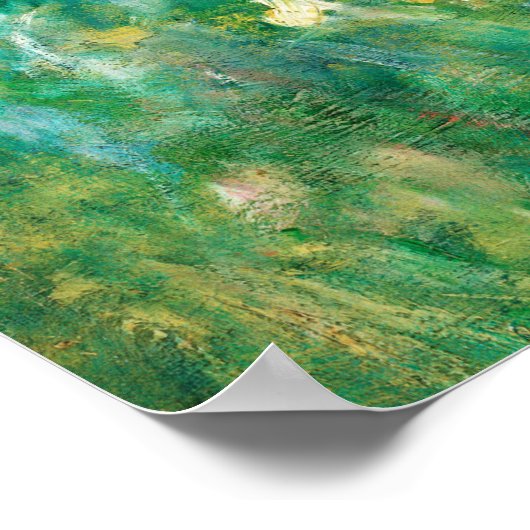 Green Meadow von Renoir Impressionist Painting Poster (Ecke)