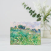 Green Meadow von Renoir Impressionist Painting Postkarte (Stehend Vorderseite)