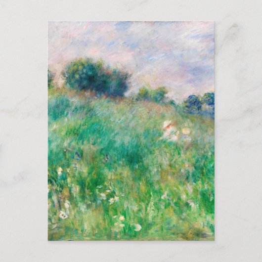 Green Meadow von Renoir Impressionist Painting Postkarte (Vorderseite)